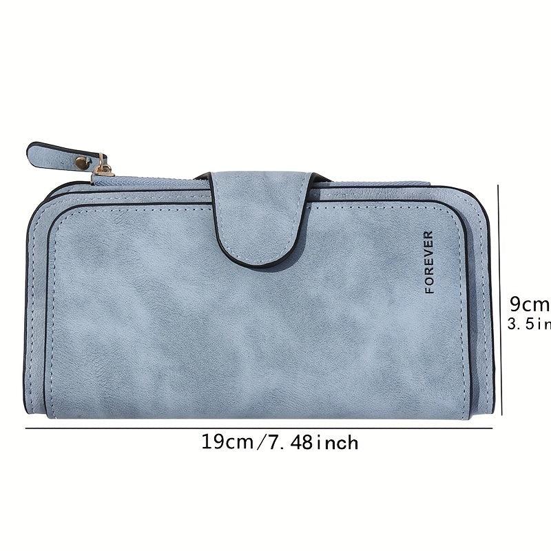 Vintage Long Wallet Portable Coin Purse Faux Leather Purse
