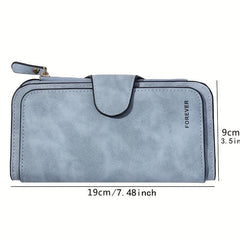 Vintage Long Wallet Portable Coin Purse Faux Leather Purse