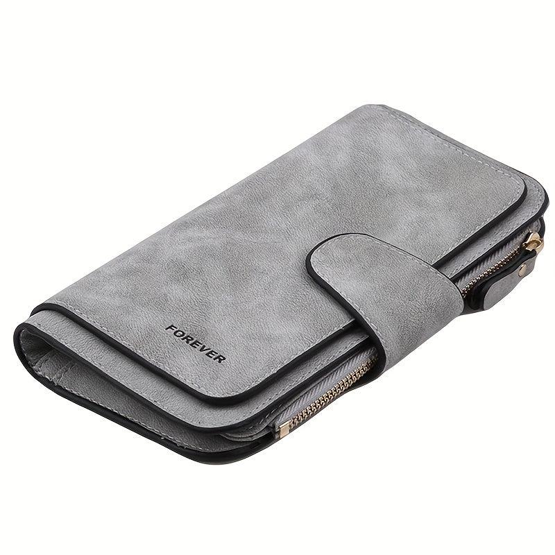 Vintage Long Wallet Portable Coin Purse Faux Leather Purse