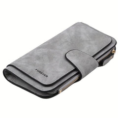 Vintage Long Wallet Portable Coin Purse Faux Leather Purse