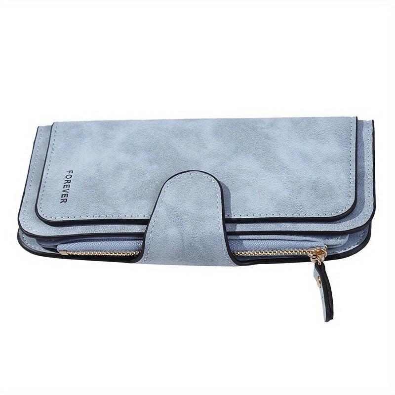 Vintage Long Wallet Portable Coin Purse Faux Leather Purse