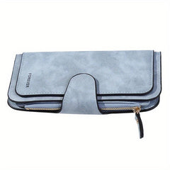 Vintage Long Wallet Portable Coin Purse Faux Leather Purse