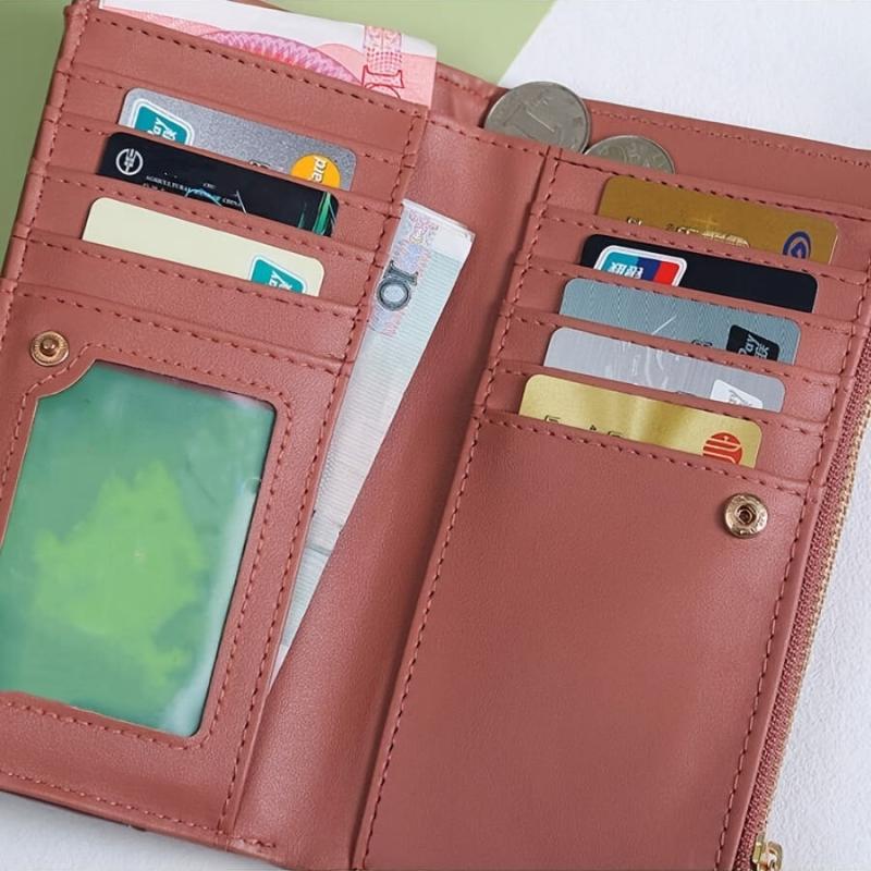 Women's Long Wallet Foldable PU Leather Clutch Purse