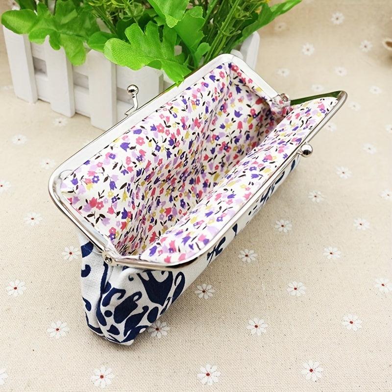 Ethnic Vintage Print Coin Purse Canvas Clutch Wallet