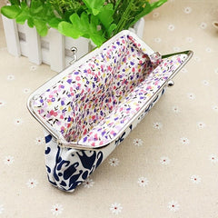 Ethnic Vintage Print Coin Purse Canvas Clutch Wallet