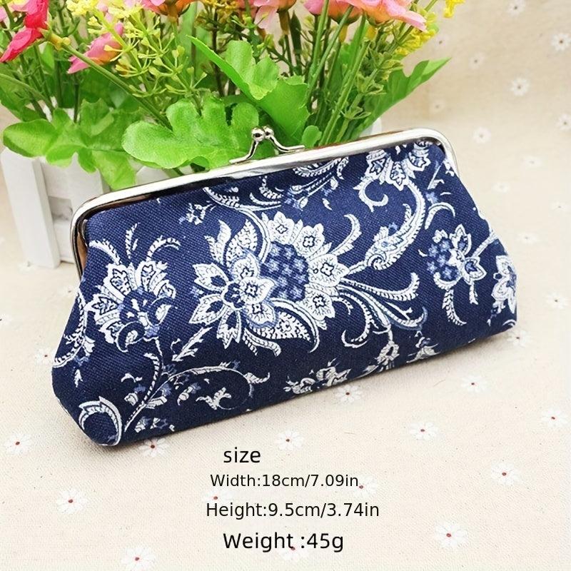 Ethnic Vintage Print Coin Purse Canvas Clutch Wallet