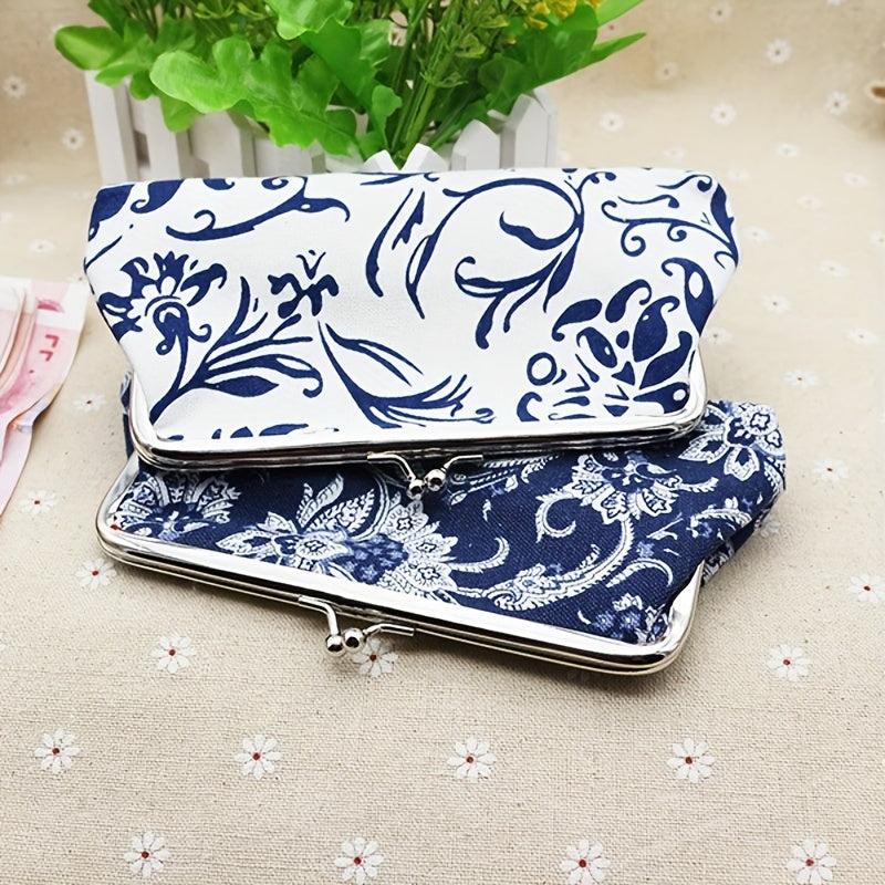Ethnic Vintage Print Coin Purse Canvas Clutch Wallet