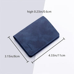 Retro Style Small Wallet Faux Leather with Card Slots & ID Window
