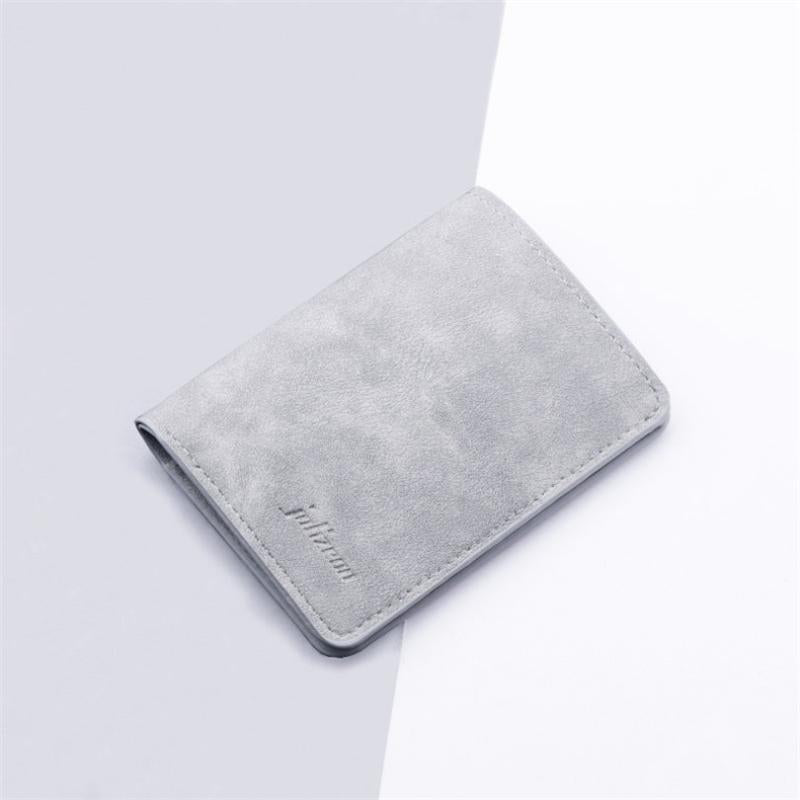 Retro Style Small Wallet Faux Leather with Card Slots & ID Window