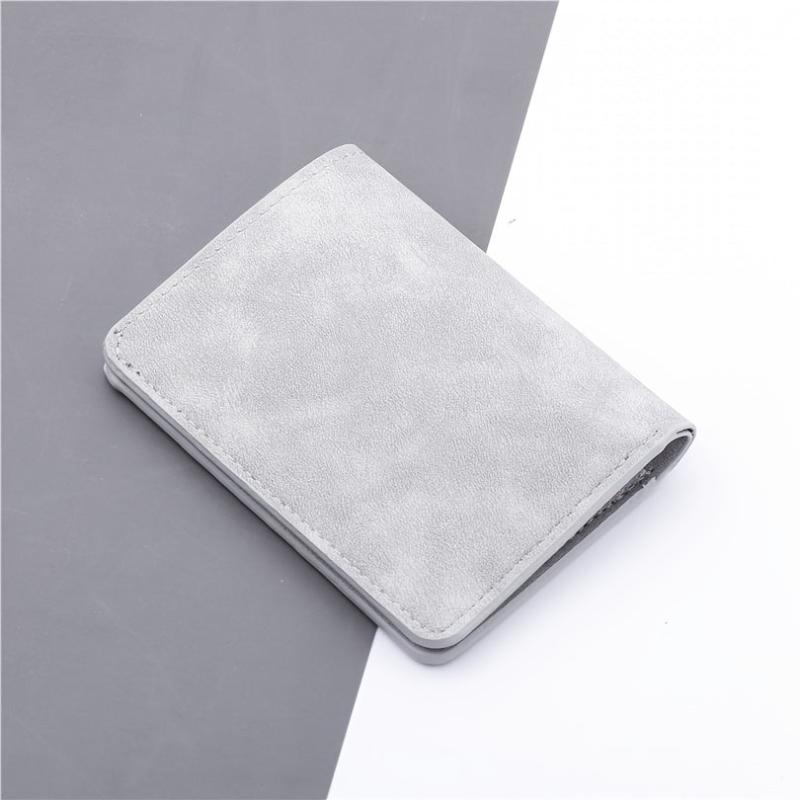 Retro Style Small Wallet Faux Leather with Card Slots & ID Window