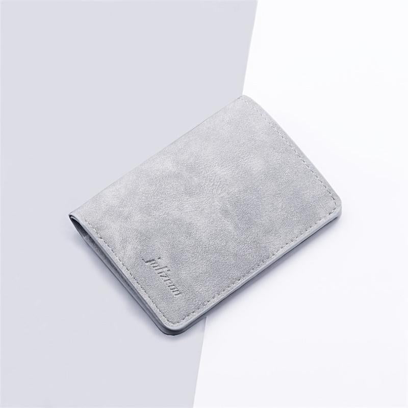 Retro Style Small Wallet Faux Leather with Card Slots & ID Window