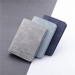 Retro Style Small Wallet Faux Leather with Card Slots & ID Window
