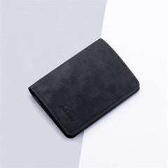 Retro Style Small Wallet Faux Leather with Card Slots & ID Window