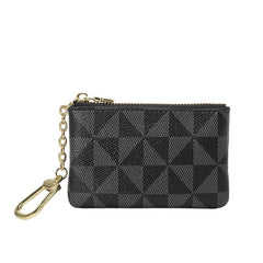 Women's Geometric Pattern Mini Coin Purse Keychain Bag