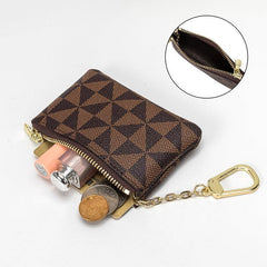 Women's Geometric Pattern Mini Coin Purse Keychain Bag