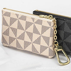 Women's Geometric Pattern Mini Coin Purse Keychain Bag