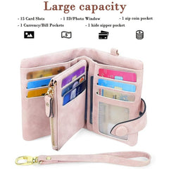 Vintage Short Wallet Solid Clutch Coin Purse With Snap Flap