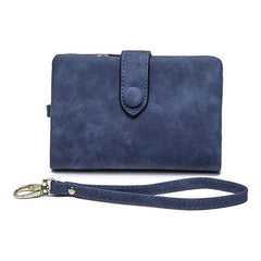 Vintage Short Wallet Solid Clutch Coin Purse With Snap Flap