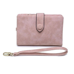 Vintage Short Wallet Solid Clutch Coin Purse With Snap Flap