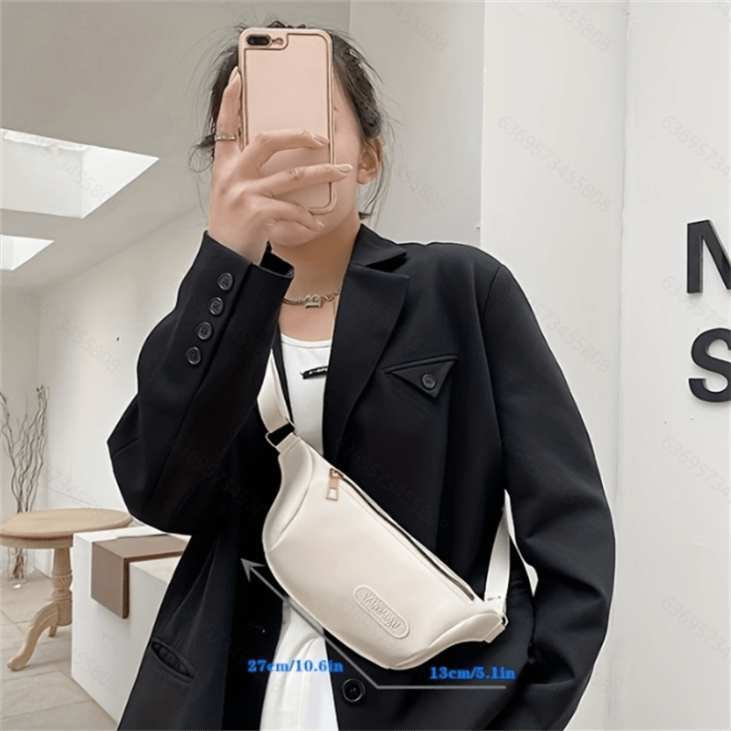 Retro Sling Bag Waterproof PU Leather Crossbody Chest Bag