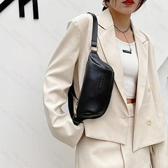 Retro Sling Bag Waterproof PU Leather Crossbody Chest Bag