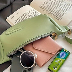 Retro Sling Bag Waterproof PU Leather Crossbody Chest Bag