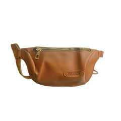 Retro Sling Bag Waterproof PU Leather Crossbody Chest Bag