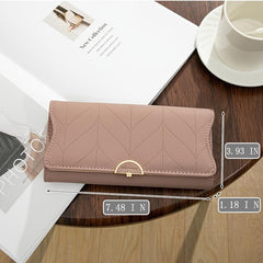 Embossed Solid Mini Wallet PU Leather Soft Purse Card Coin Cash Clutch Bag