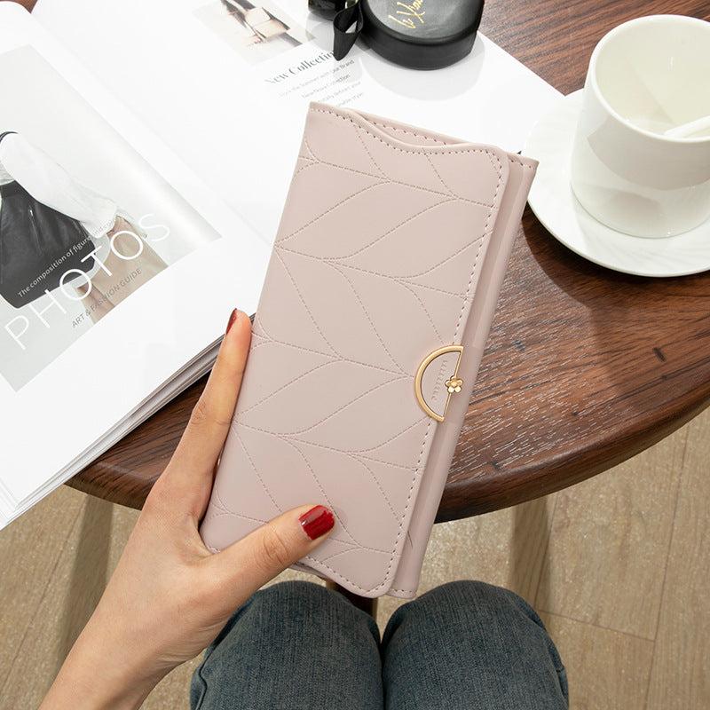 Embossed Solid Mini Wallet PU Leather Soft Purse Card Coin Cash Clutch Bag