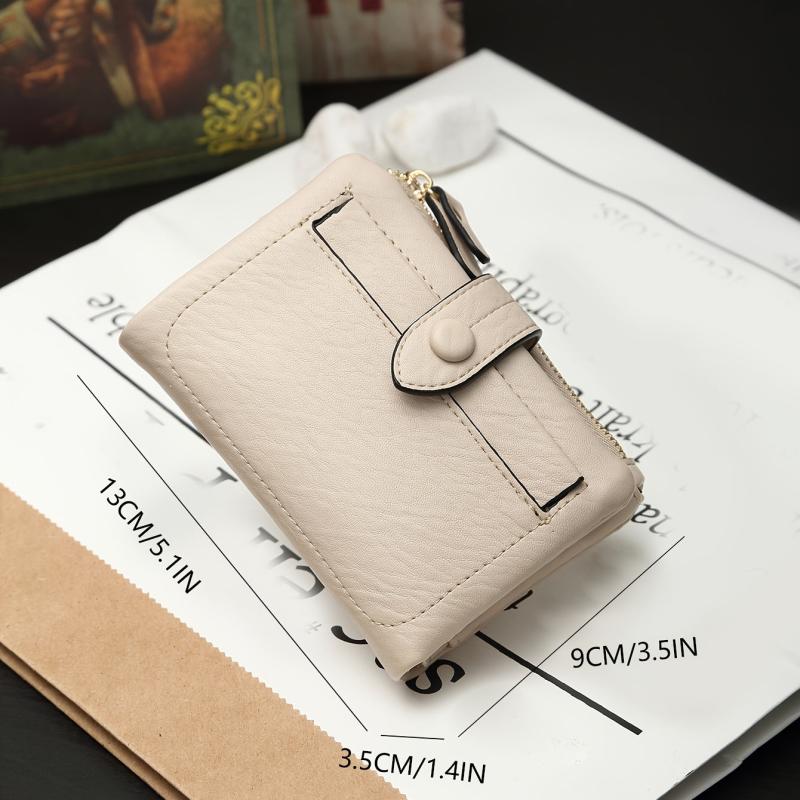 Women's Bifold Wallet Clutch Purse with Button Flap
