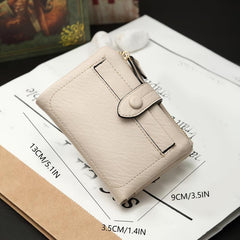 Women's Bifold Wallet Clutch Purse with Button Flap