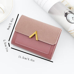 Small Faux Leather Wallet with Card Slots & ID Window