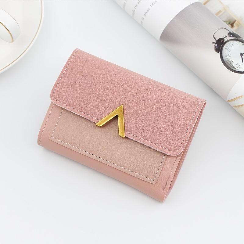 Small Faux Leather Wallet with Card Slots & ID Window