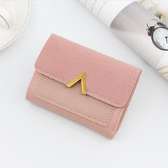 Small Faux Leather Wallet with Card Slots & ID Window