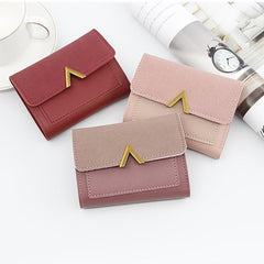 Small Faux Leather Wallet with Card Slots & ID Window