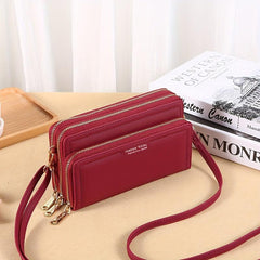 Women's Large Shoulder Bag with Zippers - Casual Work Bag