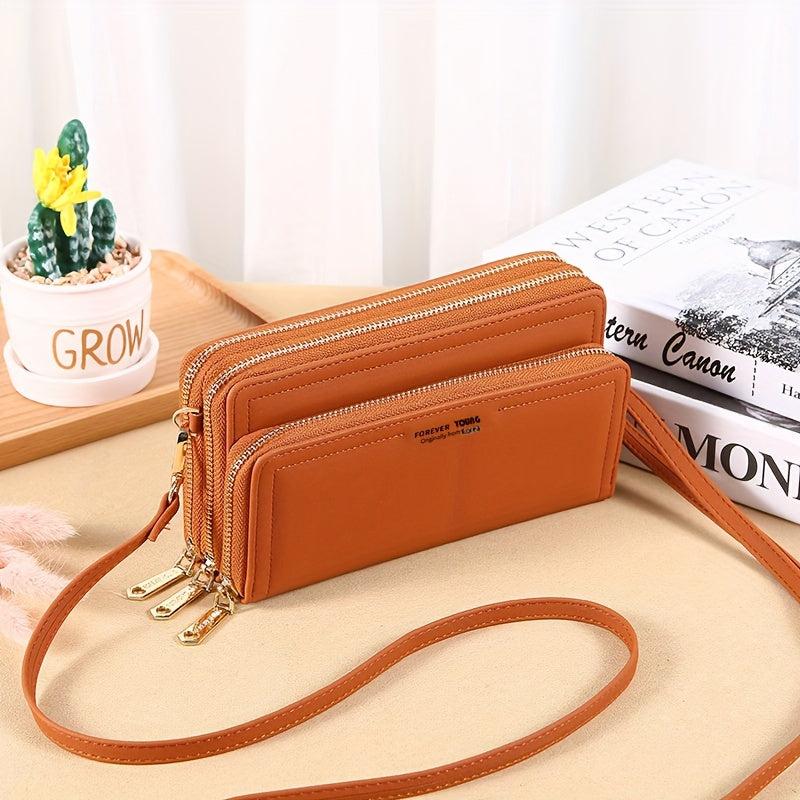 Women's Large Shoulder Bag with Zippers - Casual Work Bag