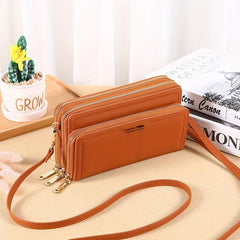 Women's Large Shoulder Bag with Zippers - Casual Work Bag
