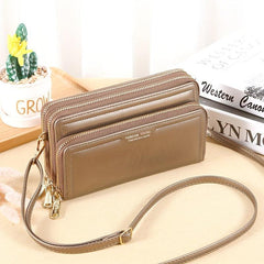 Women's Large Shoulder Bag with Zippers - Casual Work Bag