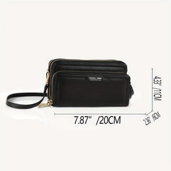 Women's Large Shoulder Bag with Zippers - Casual Work Bag
