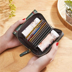 Women's Short Wallet Coin Purse Trifold Clutch With Zip Pocket