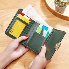 Women's Short Wallet Coin Purse Trifold Clutch With Zip Pocket
