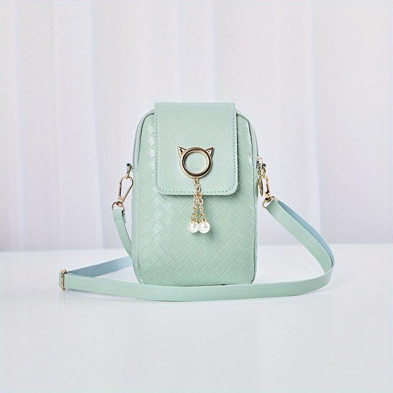 Women's Minimalist Shoulder Bag Braided Phone Bag