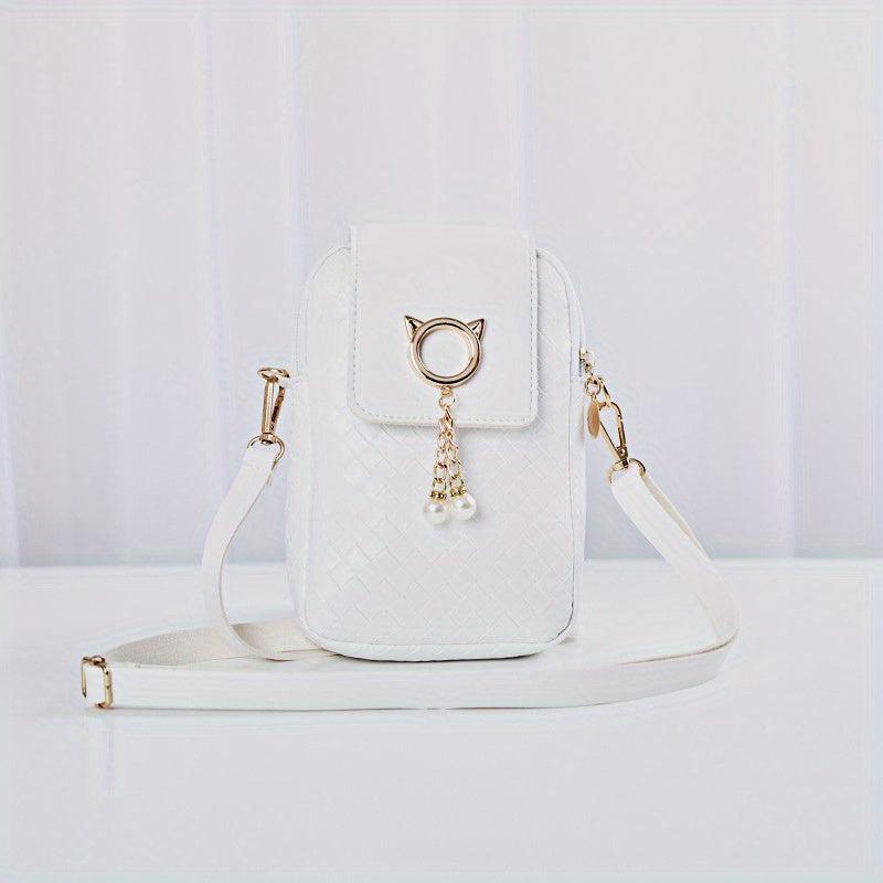 Women's Minimalist Shoulder Bag Braided Phone Bag