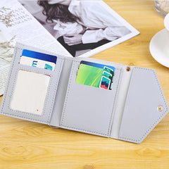 Tassel Pendant Decor Snap Wallet Faux Leather Short Wallet