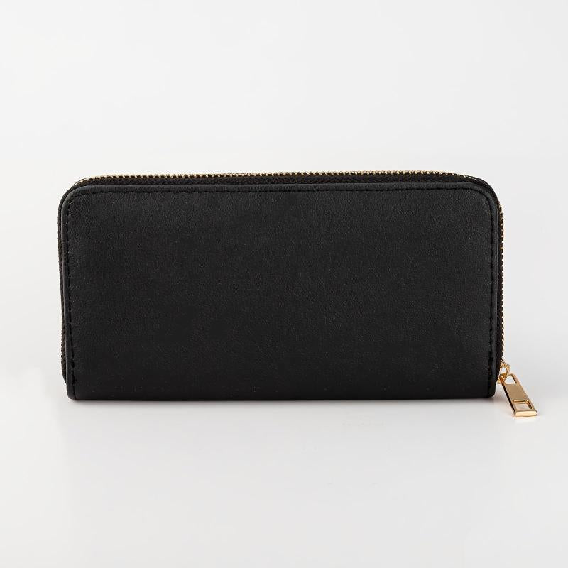 Vintage Long Wallet Hollow Pattern Faux Leather Clutch Bag