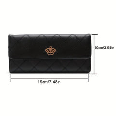 Argyle Embroidery Long Wallet Women's Clutch Purse Coin Bag