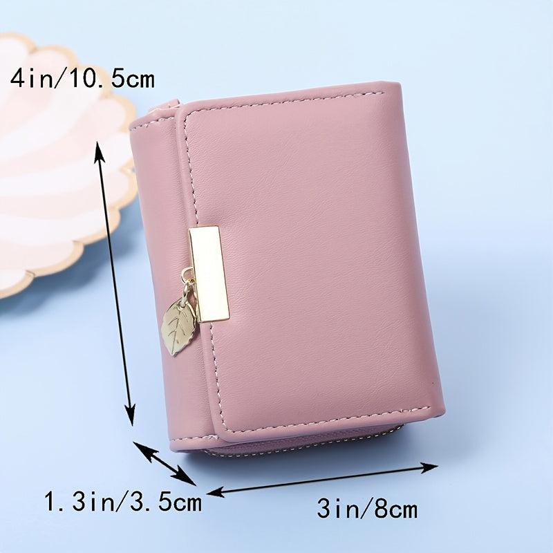 Tri Fold Card Slot Wallet Zip Coin Purse