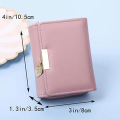 Tri Fold Card Slot Wallet Zip Coin Purse
