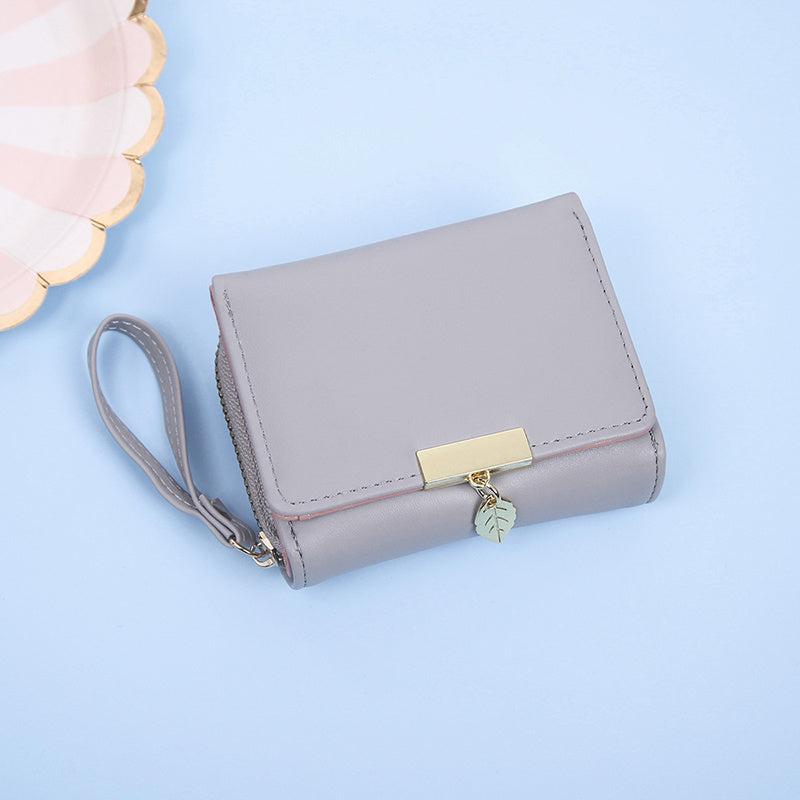 Tri Fold Card Slot Wallet Zip Coin Purse